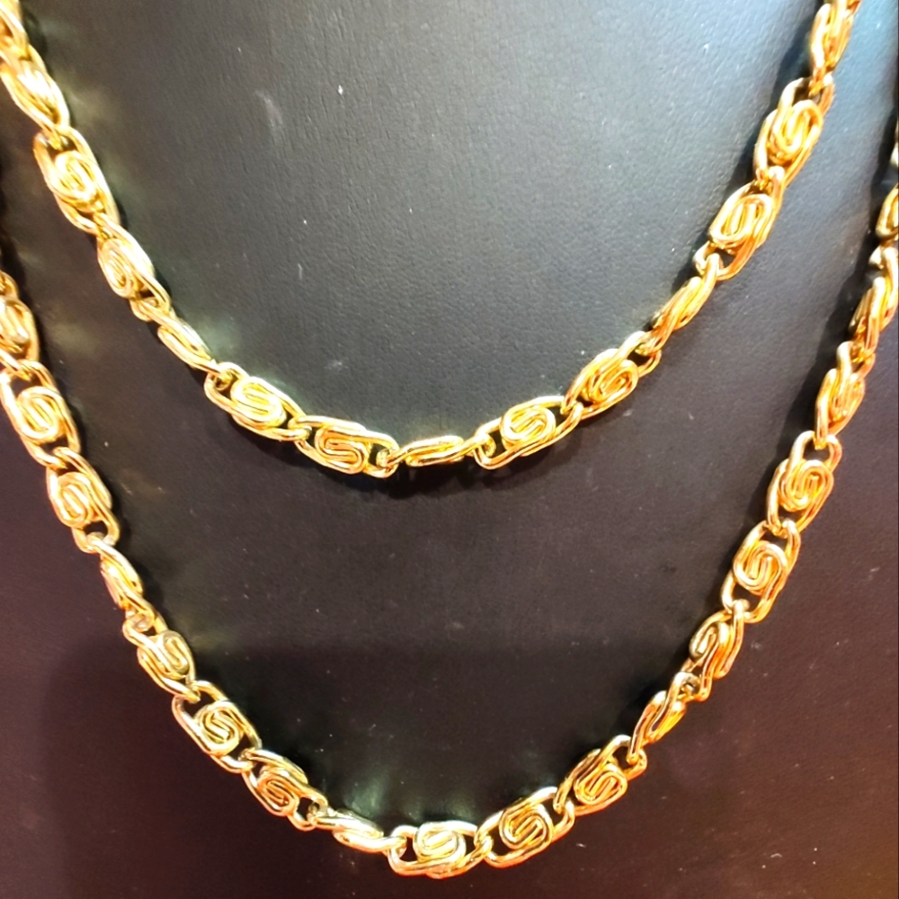 Vintage 53 Inch Gold Tone 4mm Snail Chain Necklace With No Clasp - Picture 2 of 2
